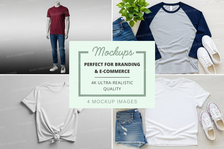 Casual t-shirt outfits mockup