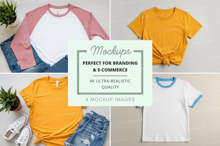 Casual summer t-shirts mockup