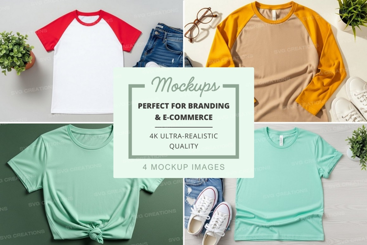 Casual t-shirt outfits mockup