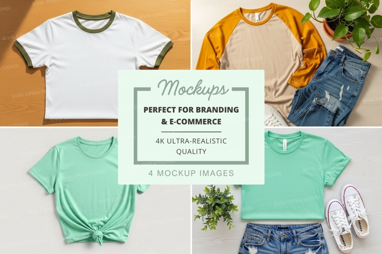 Casual summer t-shirts mockup