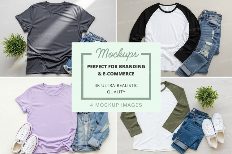 Casual t-shirt outfits mockup
