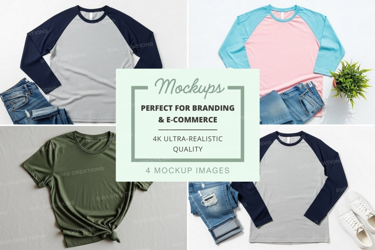 Mockup: casual outfits with baseball tees