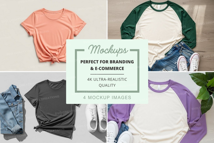 Casual t-shirts and accessories mockup