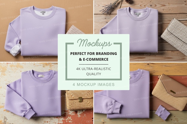 Lavender sweatshirts mockup