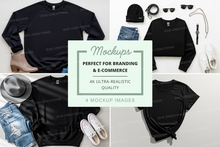 Casual black clothing mockup