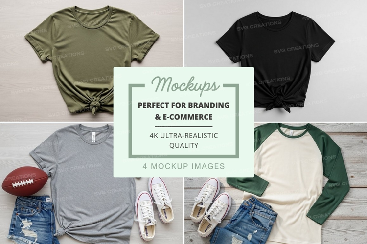 Casual t-shirt collection mockup