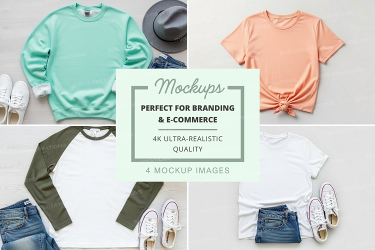 Casual spring outfit mockup