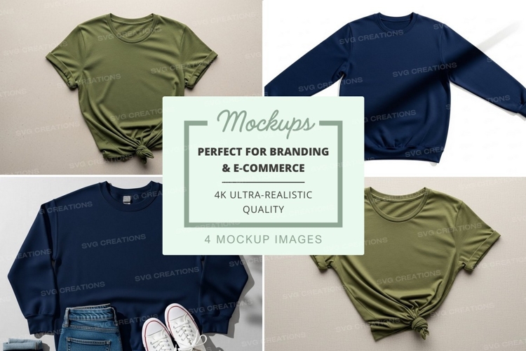 Casual t-shirts and sweatshirts mockup