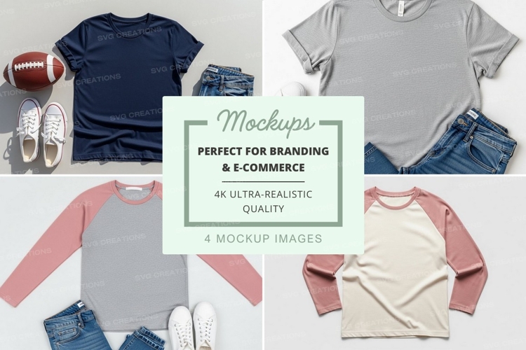 Casual t-shirt outfits mockup