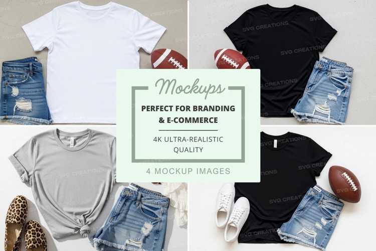 Casual t-shirt outfits mockup
