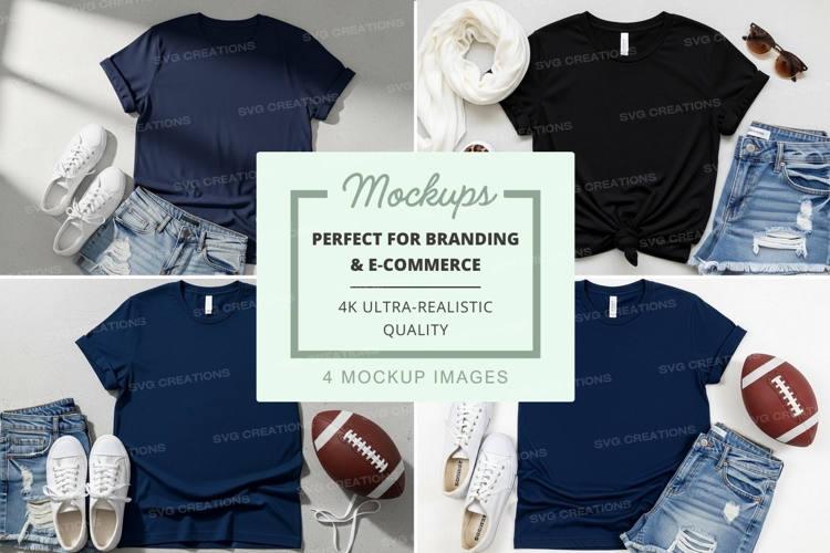 Casual t-shirt outfits mockup