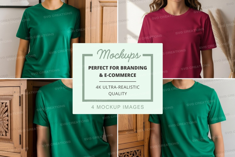 T-shirt mockup with multiple models
