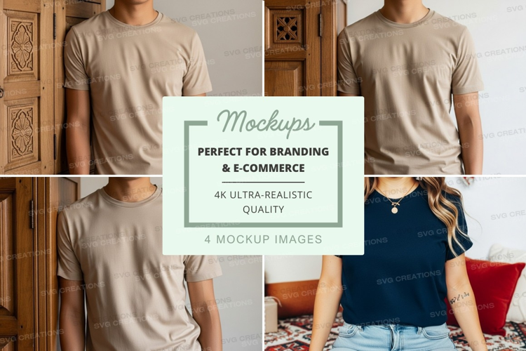 T-shirt mockup with multiple models