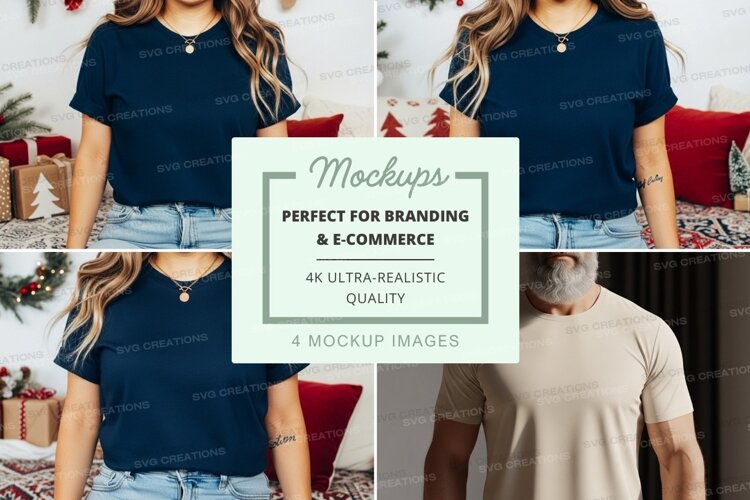 T-shirt mockup with models example image 1