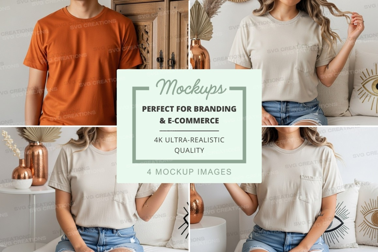 T-shirt mockup featuring various styles and colors