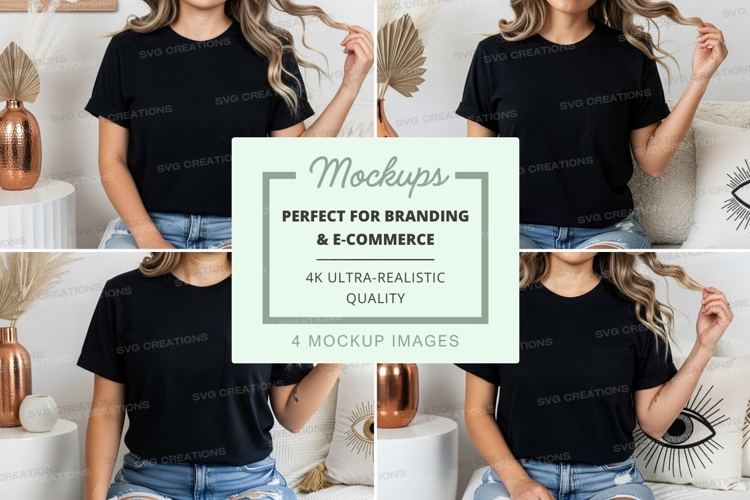 Black Tshirt Mockup Image 16
