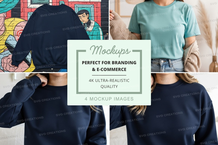 T-shirt mockup with multiple styles and colors