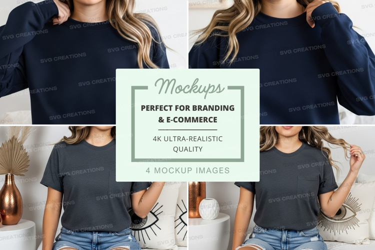 Dark blue oversized t-shirt mockup