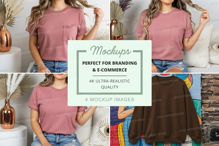 T-shirt mockup with multiple views