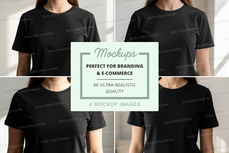 Black Tshirt Mockup Image 14