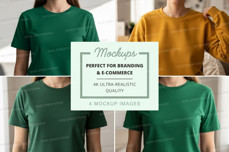 T-shirt mockup with multiple views