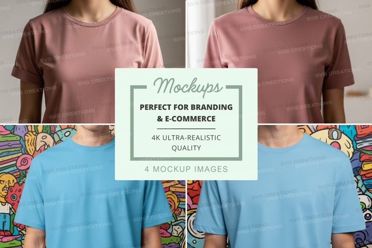 T-shirt mockup with multiple models