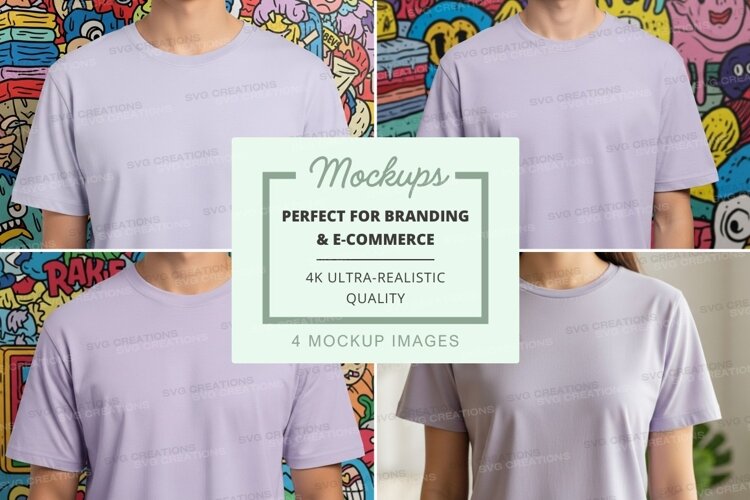 T-shirt mockup - unisex crew neck lavender example image 1