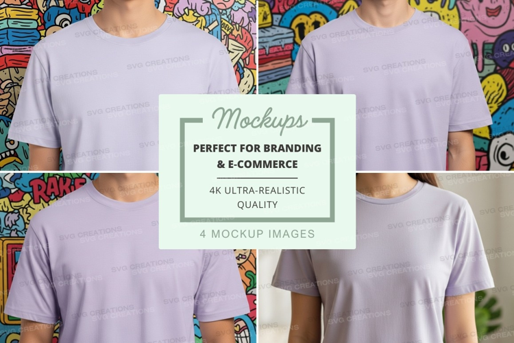 T-shirt mockup - unisex crew neck lavender