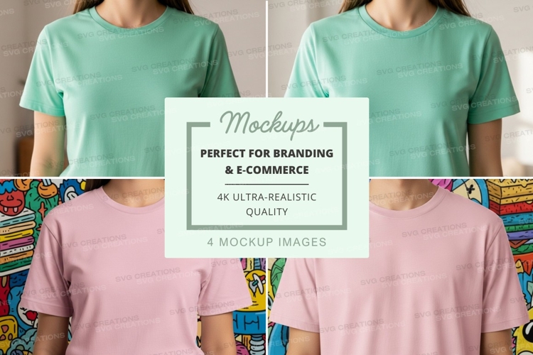 T-shirt mockup with multiple colors