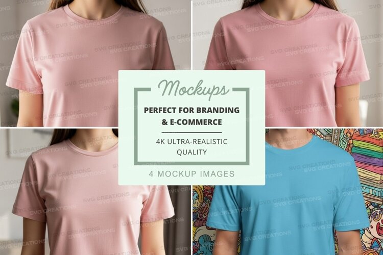 T-shirt mockup with multiple views example image 1