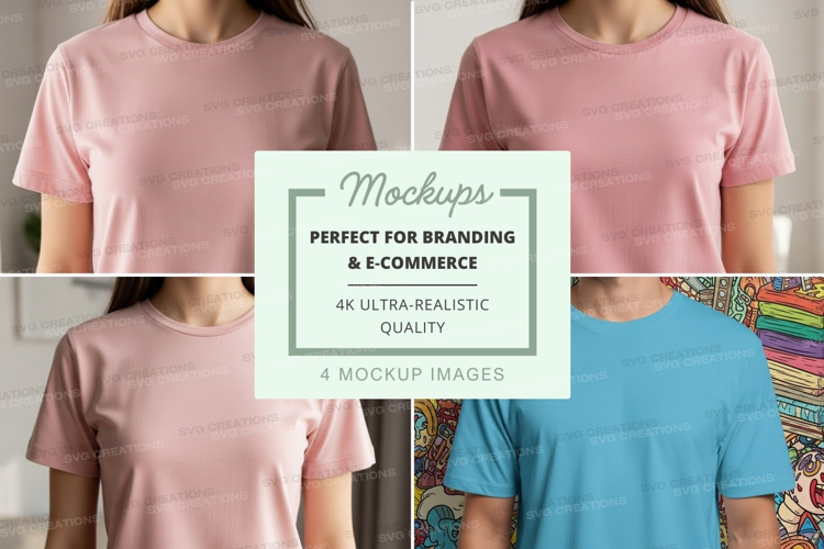 T-shirt mockup with multiple views