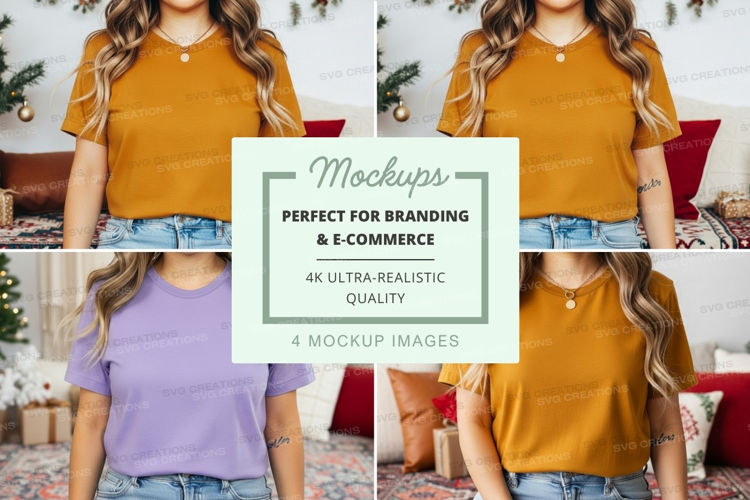 T-shirt mockup with multiple styles and colors