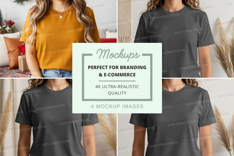 T-shirt mockup with multiple models