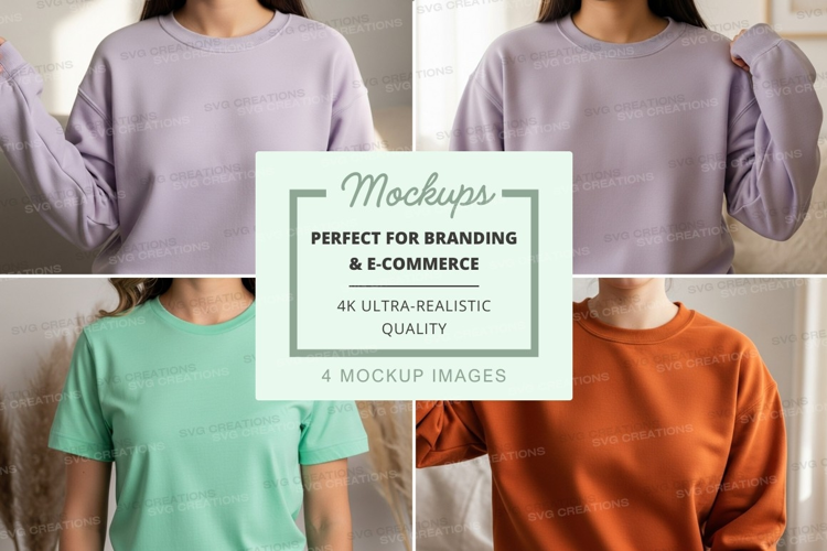 T-shirt mockup with various colors and styles