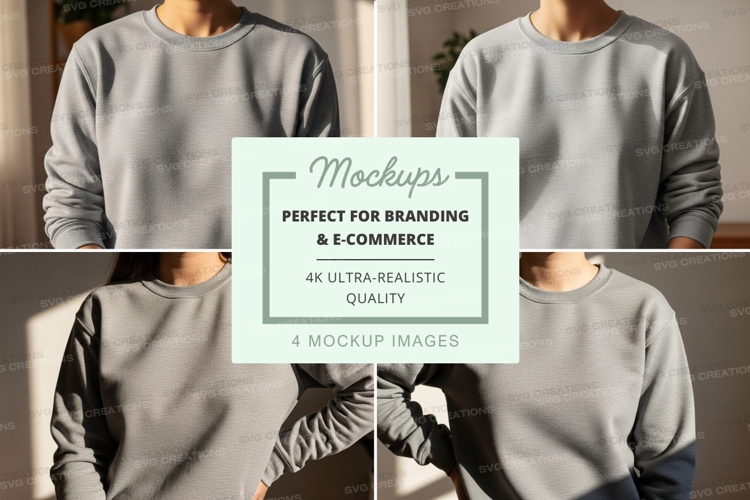 Oversized grey sweatshirt mockup