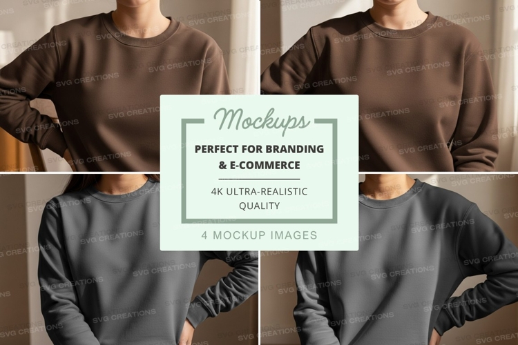 Oversized sweatshirt mockup in brown and gray