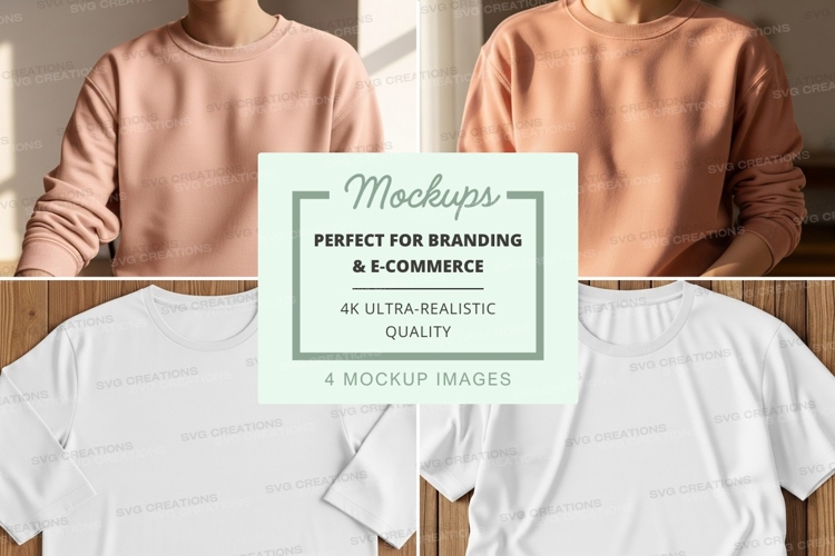 Mockup of oversized crew neck sweatshirts