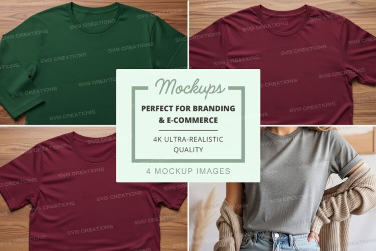 Mockup of t-shirts in various colors example image 1