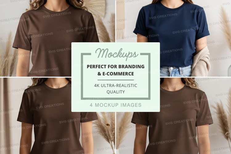T-shirt mockup featuring multiple models