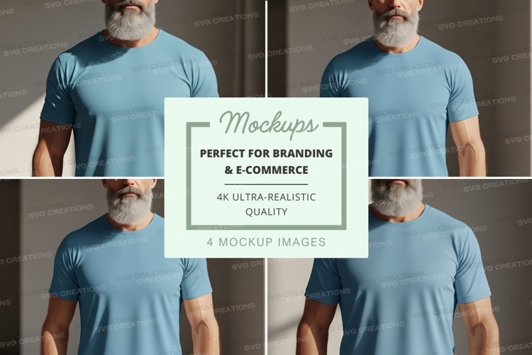 Men's t-shirt mockup in light blue