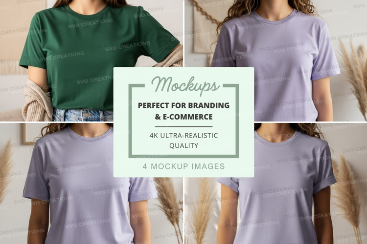 T-shirt mockup with multiple models