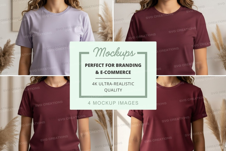 T-shirt mockup with multiple colors