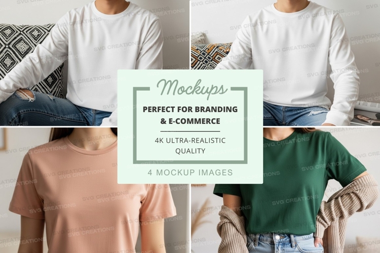 T-shirt mockup with multiple models