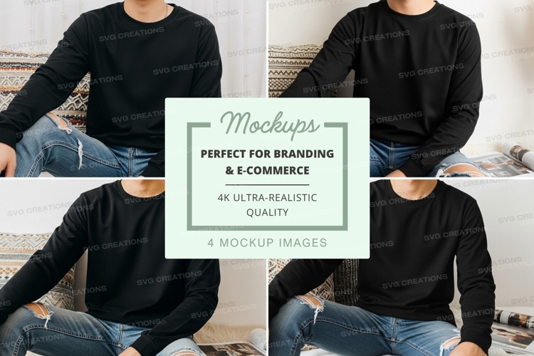 Black Tshirt Mockup Image 12