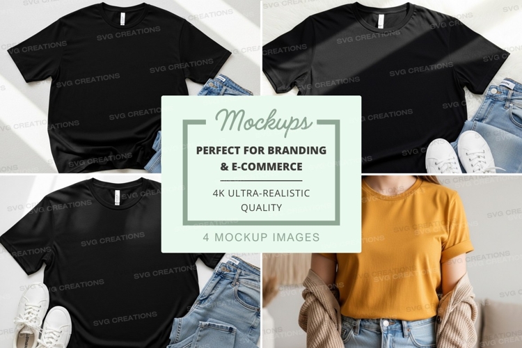 Black Tshirt Mockup Image 22