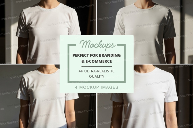 White Tshirt Mockup Image 14