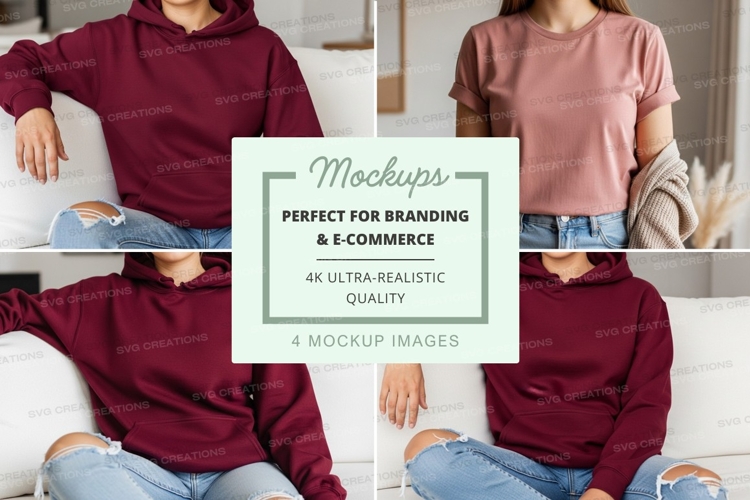 Hoodie mockup with multiple models