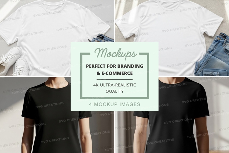 T-shirt mockup with models and accessories