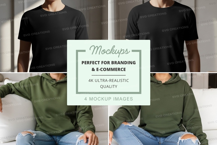 T-shirt and hoodie mockup