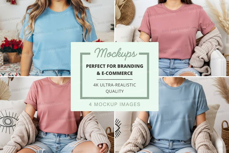 T-shirt mockup with multiple models